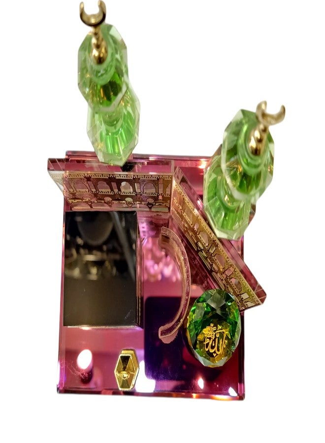 AUGEN Crystal Glass Decorative Gold Plated Kaaba Mecca Showpiece Medium Size (Transparent)(10018) - Image 2